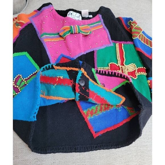 Vintage Michael Simon Holiday Gifts BowUgly Holiday Collectible Sweater M - Picture 8 of 12